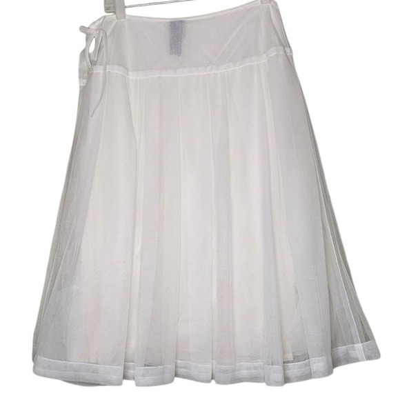 Lilith Dresses & Skirts - Lilith White Tulle Skirt L Midi Tie Zip Waist A Line Layered Party Wedding Guest